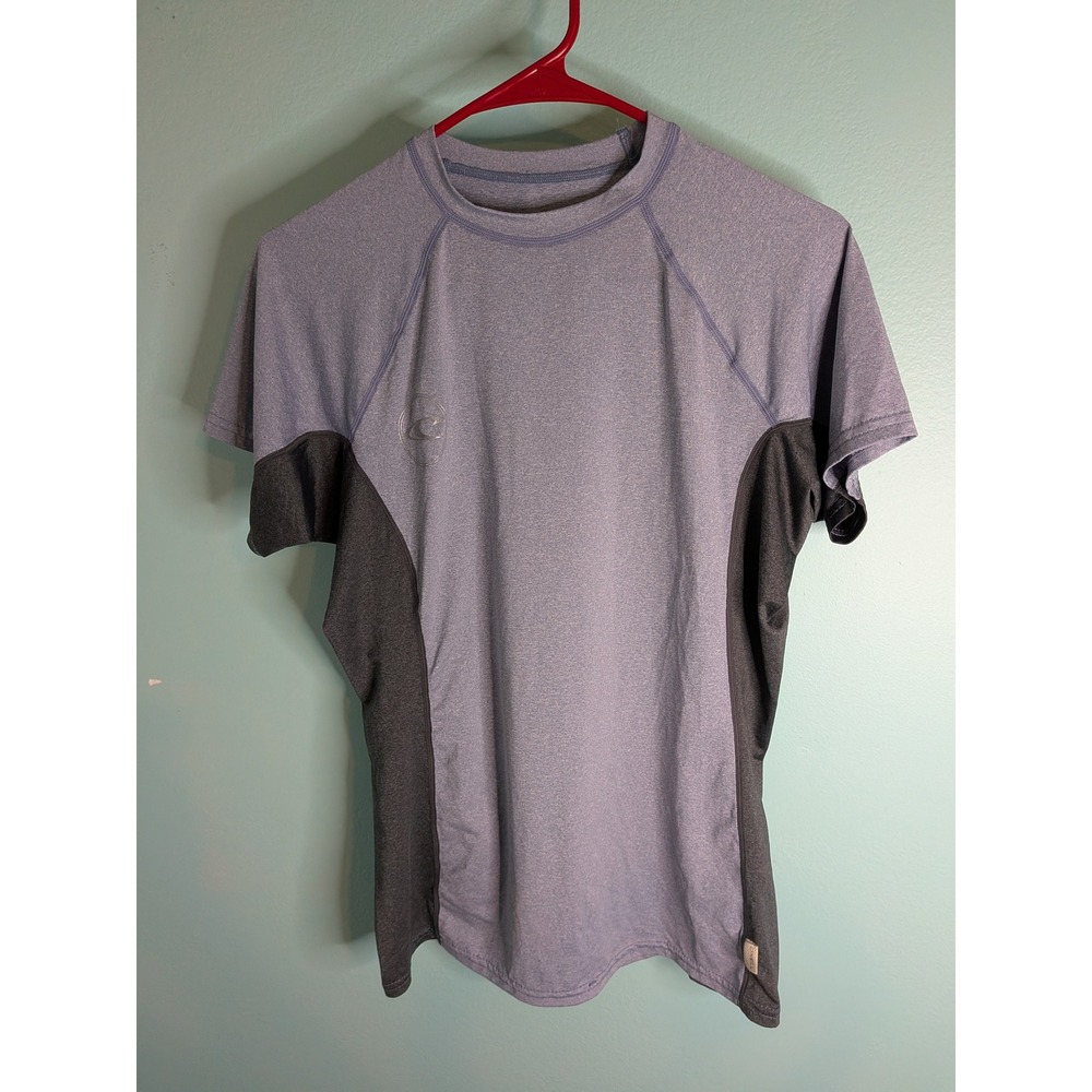 ONeill Mens Performance Fit Rash Guard Short Sleeve Sun Shirt Blue‎ Gray